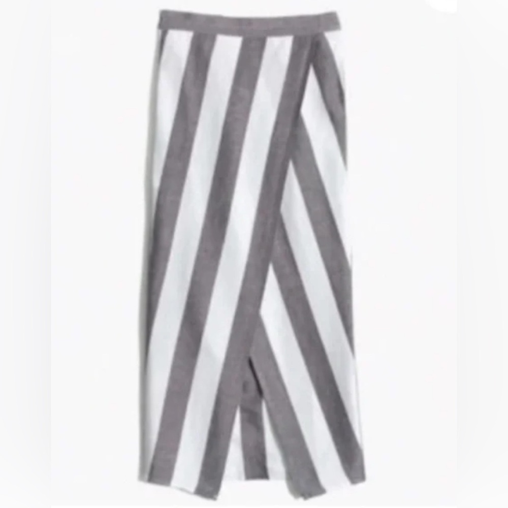 Madewell Striped Overlay Linen Skirt XXS